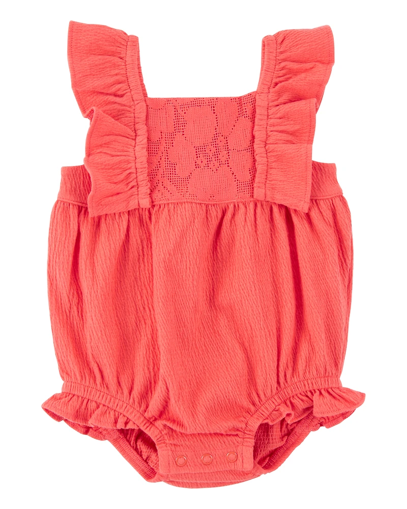 Baby Girl Lace Crinkle Jersey Bubble