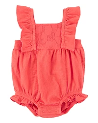 Baby Girl Lace Crinkle Jersey Bubble