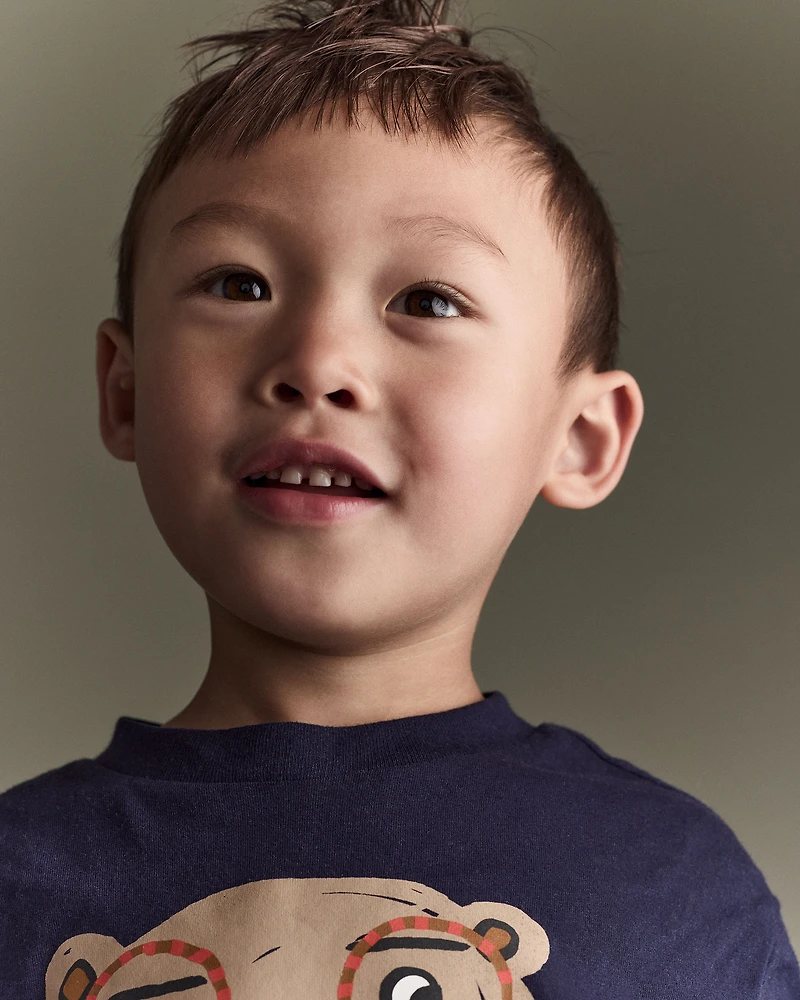 Toddler Boy Otter Long-Sleeve Relaxed Graphic Tee - Navy