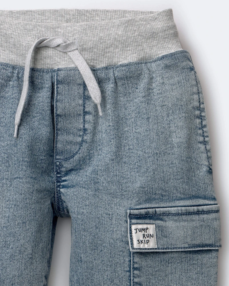 Toddler Boy Cargo Pant Avenue Wash - Heather Grey/Blue