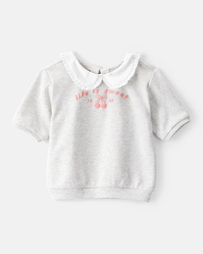 Toddler Girl Life Is Sweet French Terry Short-Sleeve Top - Grey