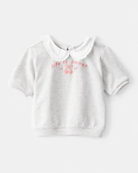 Toddler Girl Life Is Sweet French Terry Short-Sleeve Top - Grey