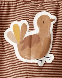 Baby My First Thanksgiving Cotton Long-Sleeve Tee & Pant Set - Brown/Cream