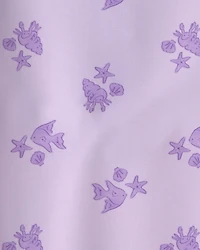 Baby Girl Sea Animal 1-Piece Rashguard Swimsuit - Purple