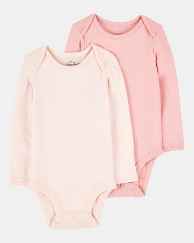 Baby Girl 2-Pack Long-Sleeve PurelySoft Bodysuits