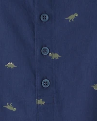 Baby Boy Dinosaur Romper - Navy/Blue