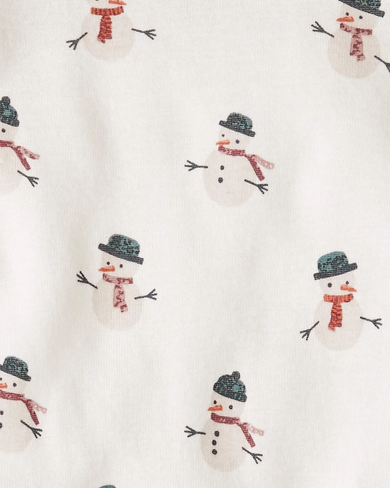 Baby Organic Cotton Snowman Print Pyjamas