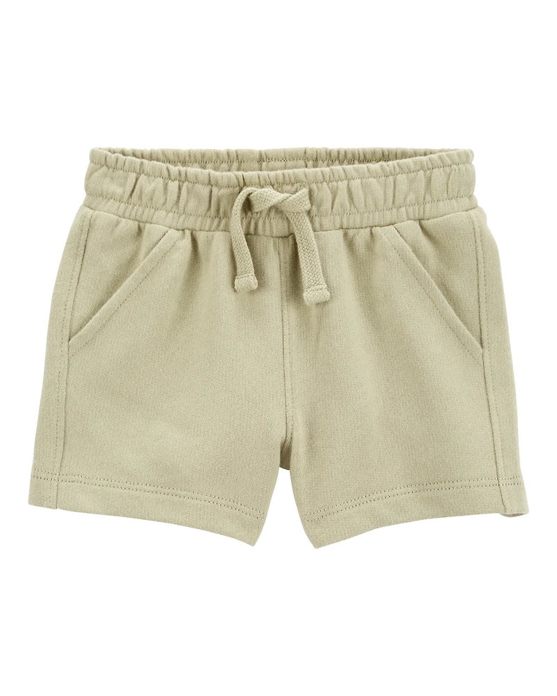 Baby Pull-On French Terry Shorts - Olive