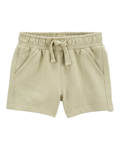Baby Pull-On French Terry Shorts - Olive