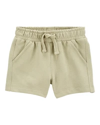 Baby Pull-On French Terry Shorts - Olive