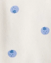 Baby Girl Blueberry Print Long-Sleeve Hoodie - White