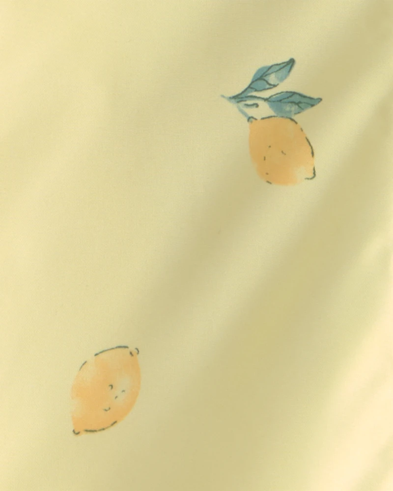 Baby Girl Lemon Print  Rain Jacket - Yellow