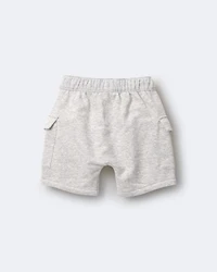Toddler Boy French Terry Cargo Shorts - Heather Grey