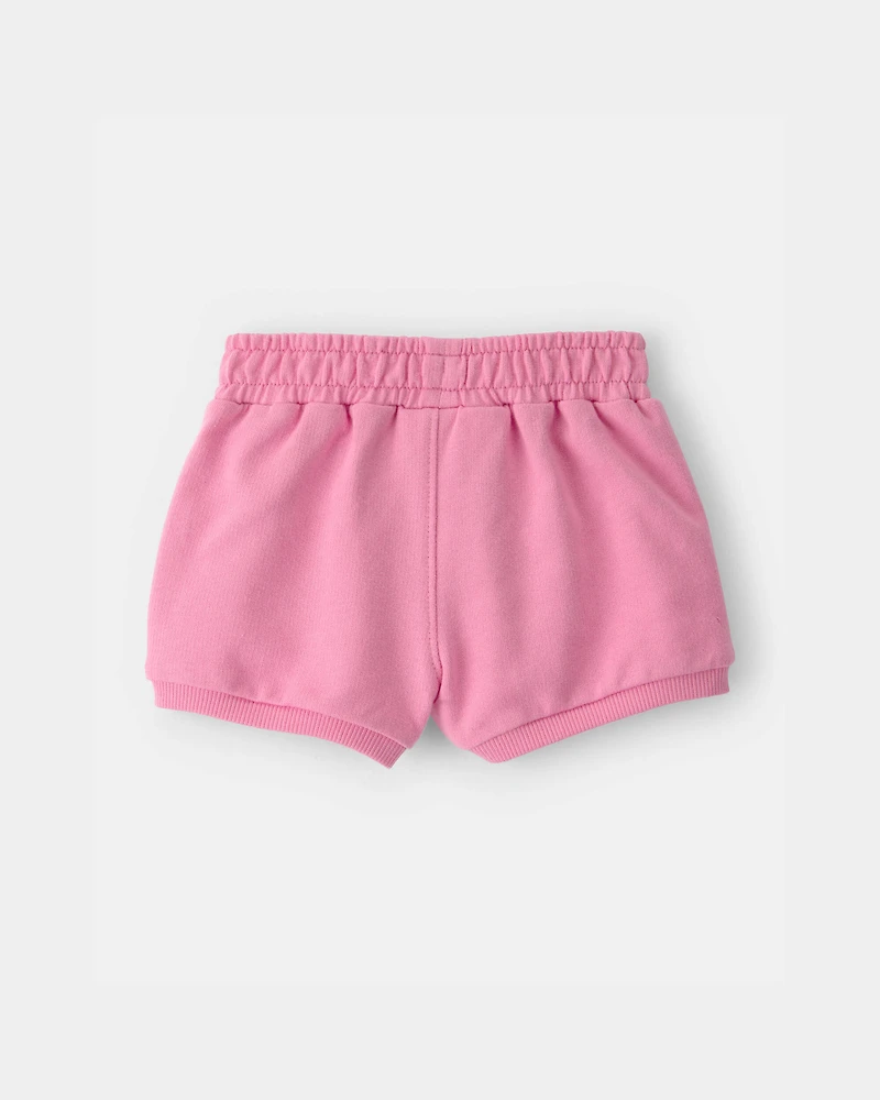 Baby Girl French Terry Shorts - Pink