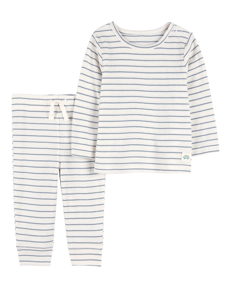 Baby 2-Piece Striped Pant Set - Blue/Ivory