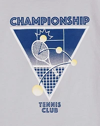 Boys Tennis Short-Sleeve Graphic Tee - Grey