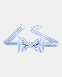Boys Seersucker Bow Tie - Blue