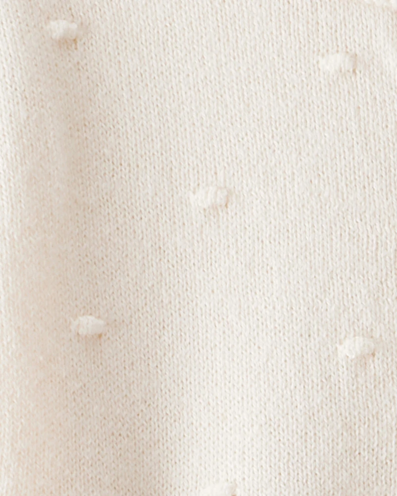 Baby Girl Cotton Long-Sleeve Jumpsuit - White