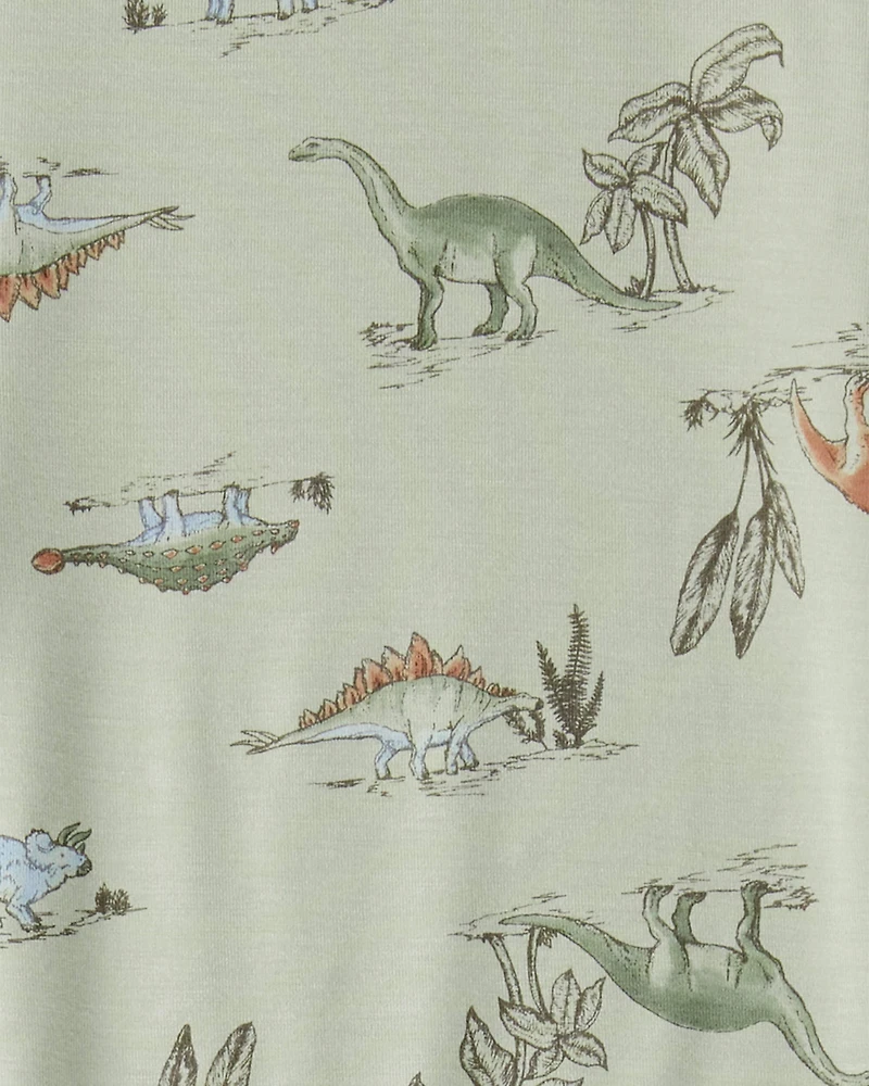 Boys Dinosaur Print PurelySoft Long-Sleeve 2-Piece pyjamas - Green