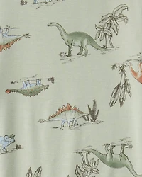 Boys Dinosaur Print PurelySoft Long-Sleeve 2-Piece pyjamas - Green
