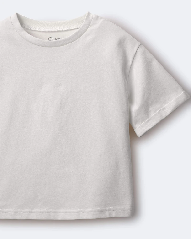 Toddler Rolled Cuff Tee - Cream