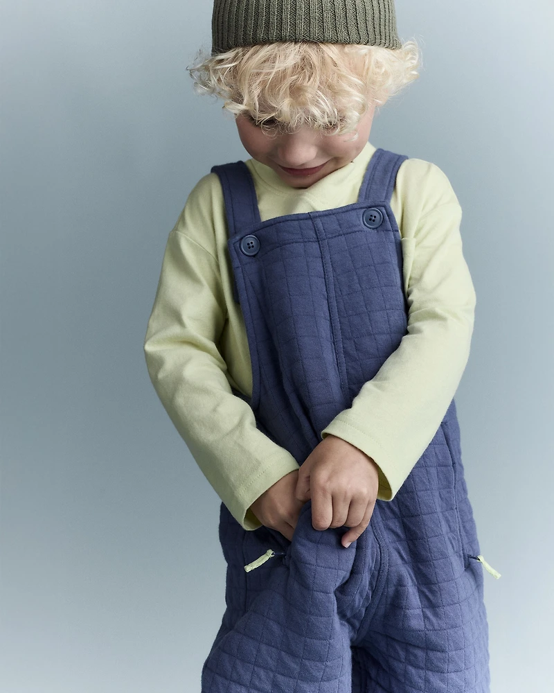 Toddler Wide-Leg Overalls - Dark Blue