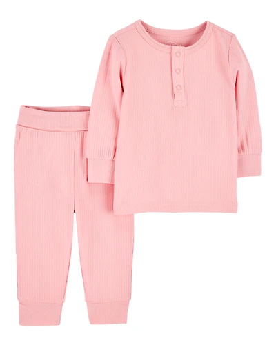 Baby 2-Piece PurelySoft Outfit Set - Pink
