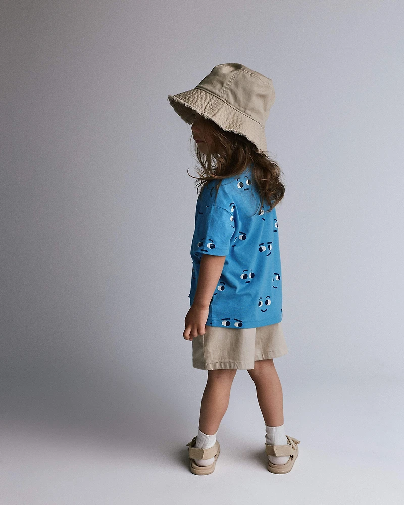 Toddler Otter Pocket Tee Face Print - Blue