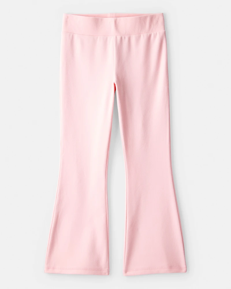 Girls Microfleece Flare Pants - Pink