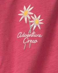 Girls Floral Long-Sleeve Top - Red