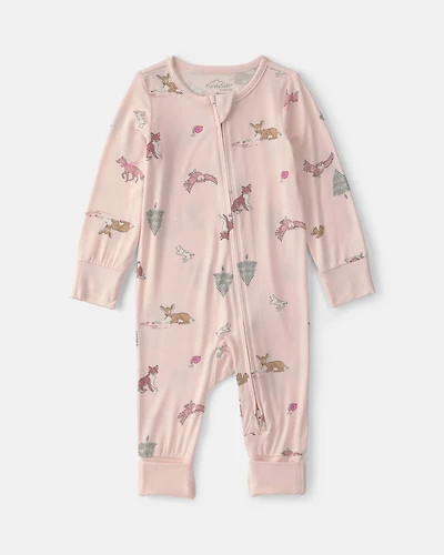 Baby Girl Woodland PurelySoft™ 2-Way Zip Sleeper - Pink
