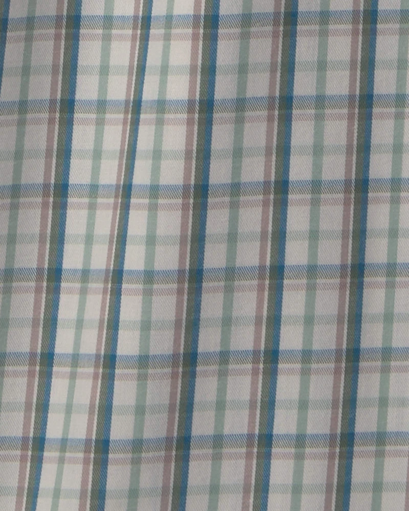 Boys 2-Piece Plaid Pyjama Bottoms - Blue/Grey