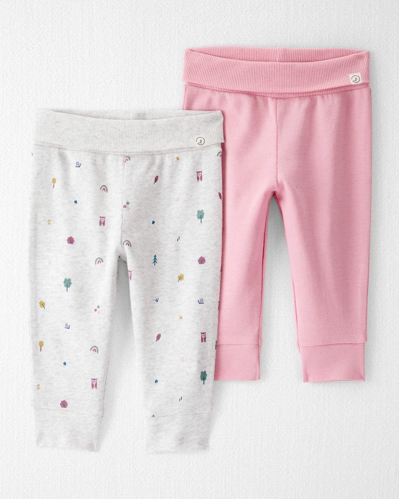 Baby Girl 2-Pack Organic Growth-With-Me Joggers