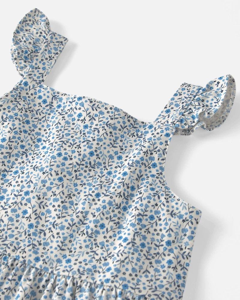 Toddler Girl Organic Cotton Tiered Dress Meadow Bloom