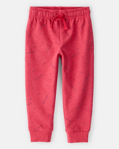 Toddler Boy Baseball French Terry Jogger - Red