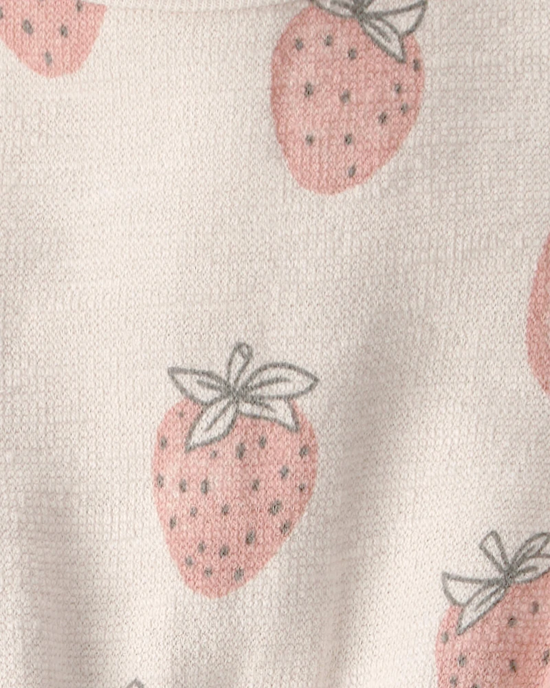 Baby Girl Organic Cotton Romper Strawberry-Print