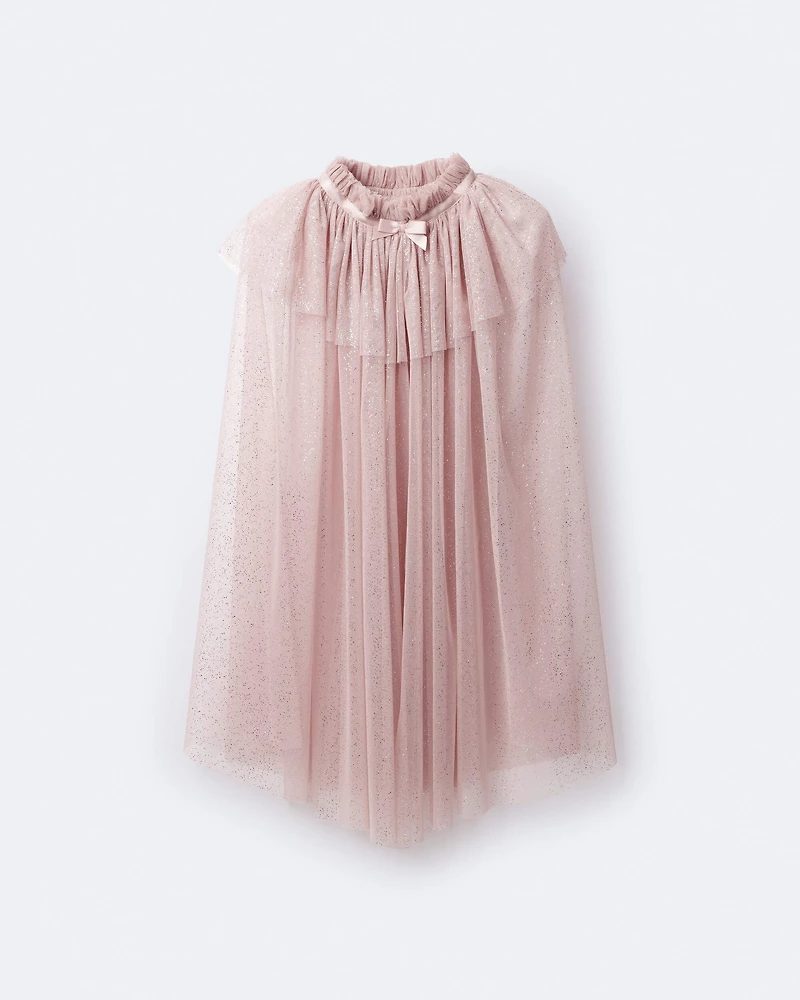 Toddler Girl Confetti Dress Up Cape - Light Pink