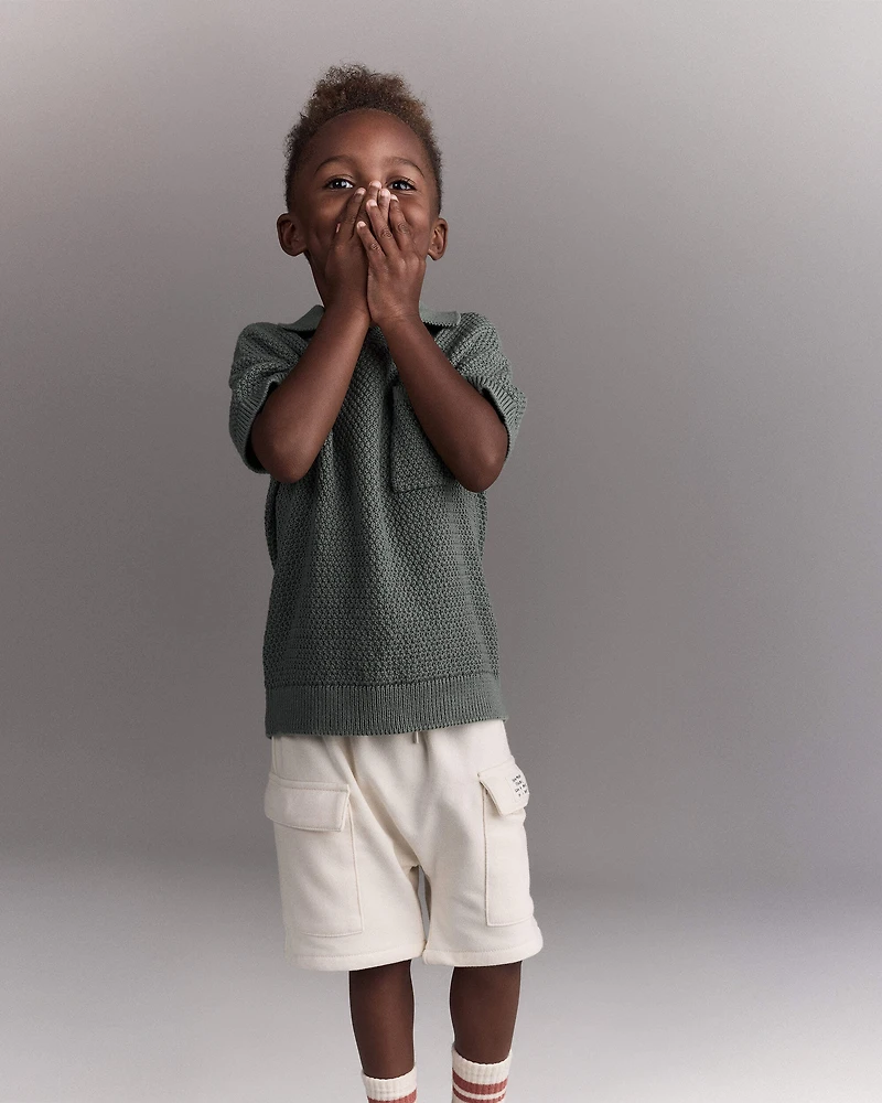 Toddler Boy Johnny Collared Polo - Olive