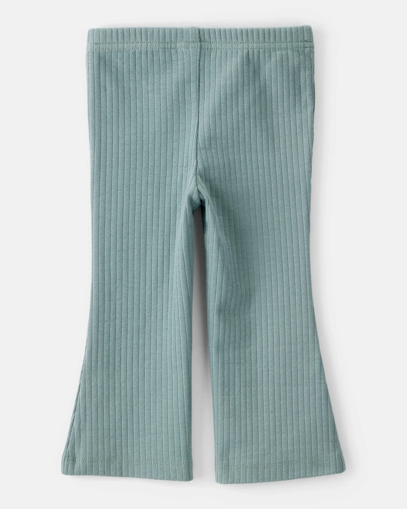 Baby Girl Cotton Flare Active Pants - Green