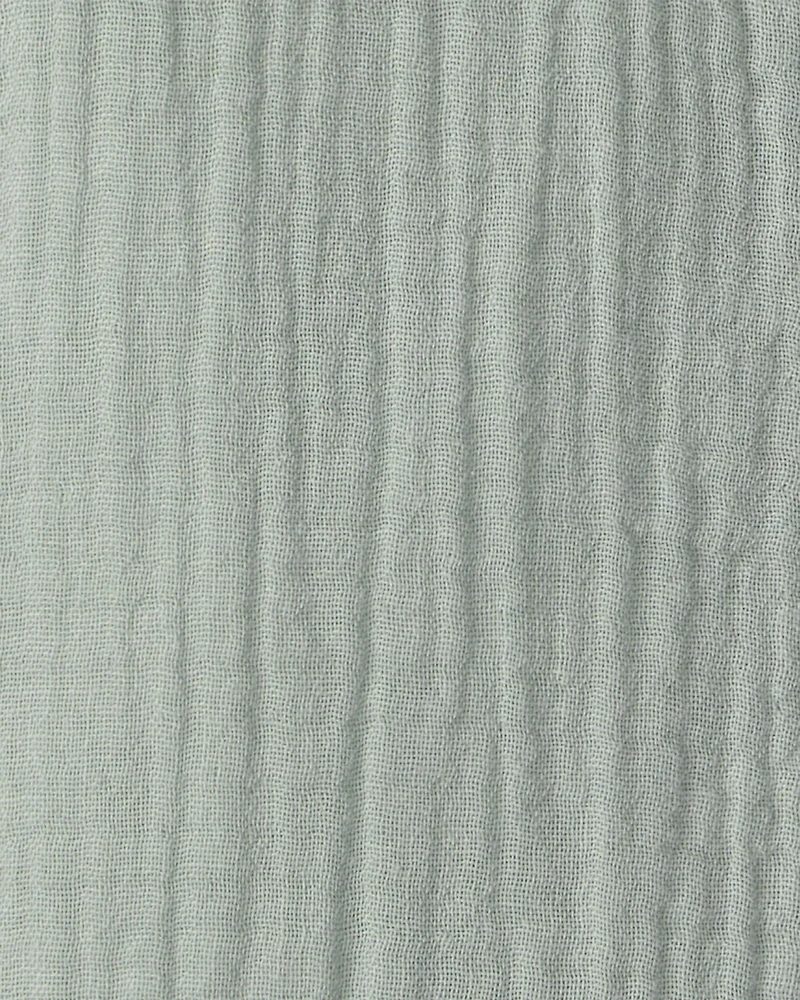 Baby Boy Organic Cotton Gauze Romper Meadow Green