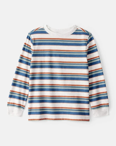 Boys Striped Long-Sleeve Tee - Grey