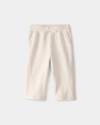 Baby Girl French Terry Wide-Leg Active Pants - Ivory