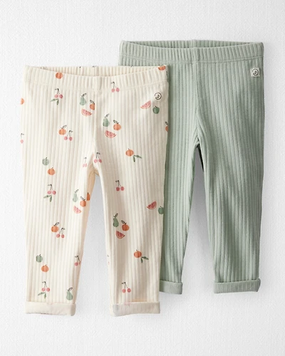 Baby Girl 2-Pack Organic Cotton Rib Leggings