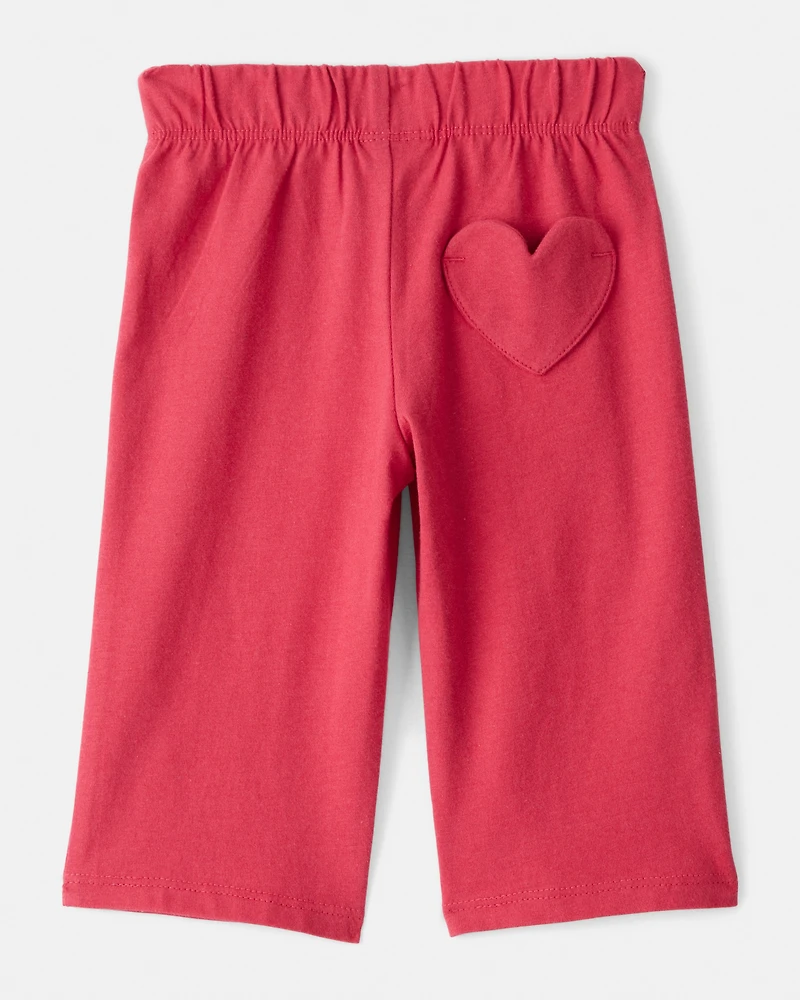 Baby Girl 2-Piece Heart Bodysuit & Pant Set - Red
