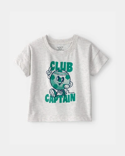 Baby Boy 'Club Captain' Graphic Tee - Grey