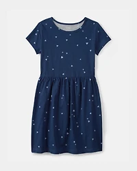 Girls Heart Short-Sleeve Dress - Blue