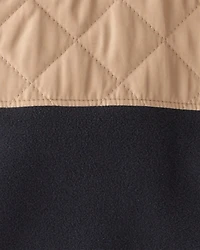 Boys Colour Block Zip-Up Jacket - Black