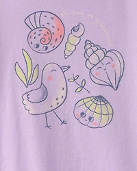 Toddler Girl 'Believe Your-Shellf' Graphic Tee - Purple