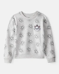 Girls Aristocats Marie Pullover Sweatshirt - Grey