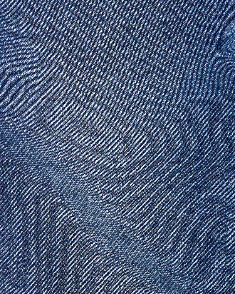 Baby Boy  Straight Pull-On Varsity Denim Pants - Medium Wash